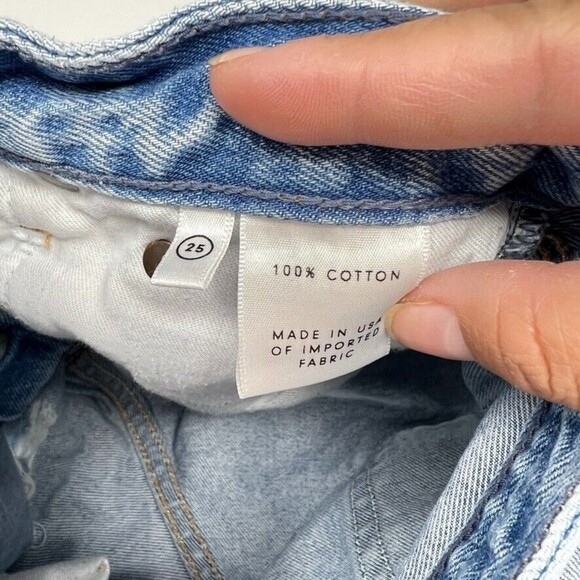 Revolve GRLFRND Cindy in Silly Love Songs Blue Distressed Shorts Womens Size 25 - Picture 8 of 10